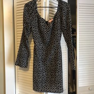 Black and White Floral Mini Dress - Medium NWT